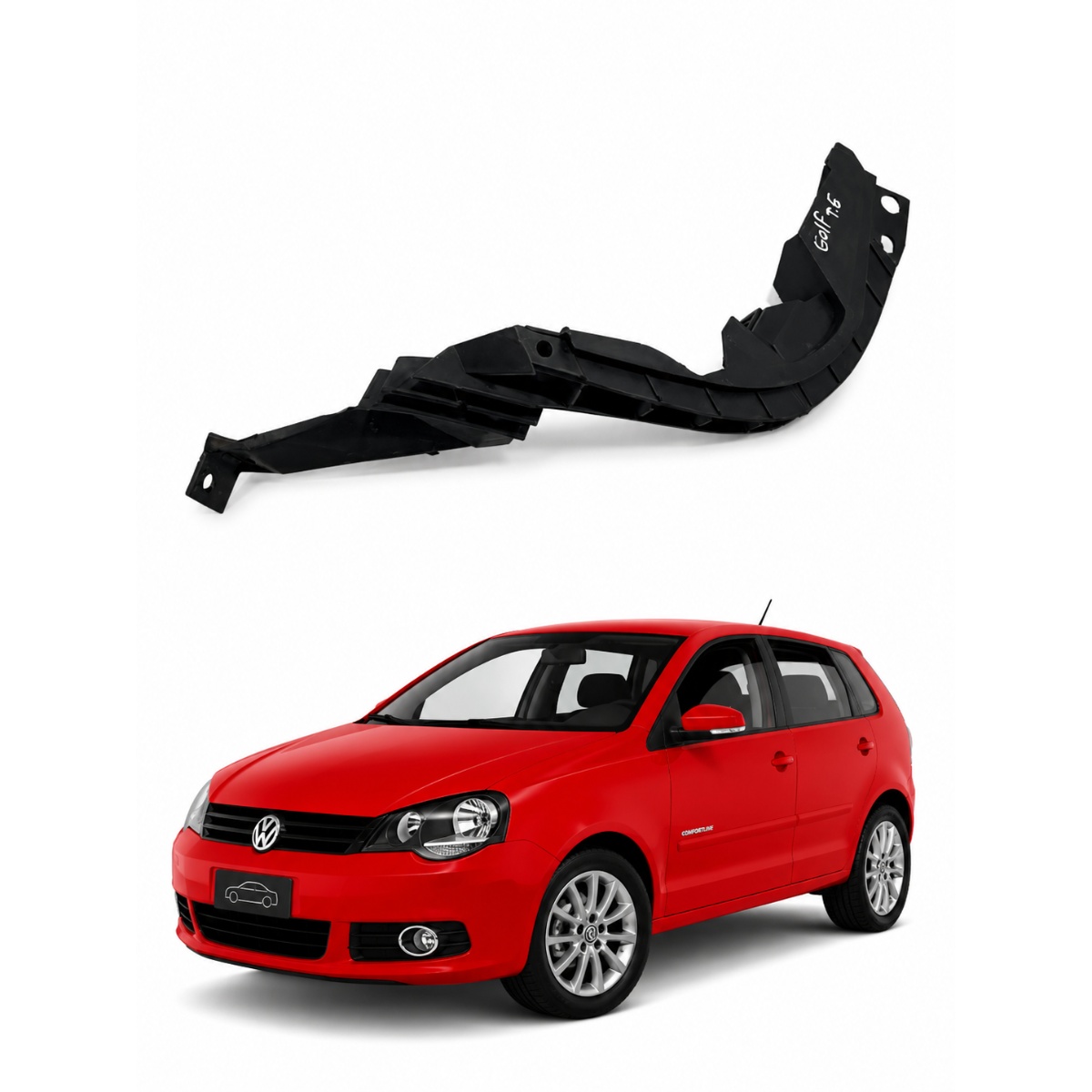Guia Para-choque Traseiro Esquerdo VW Golf Sportline Orig - Imagem 1