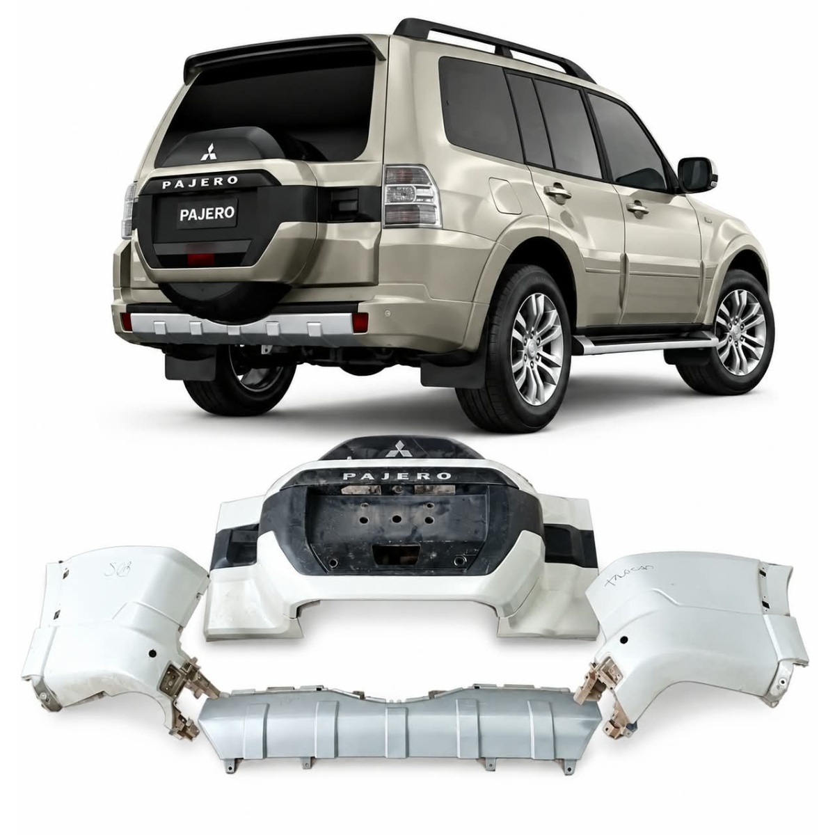 parachoque traseiro   Mitsubishi Pajero Full conjuto
