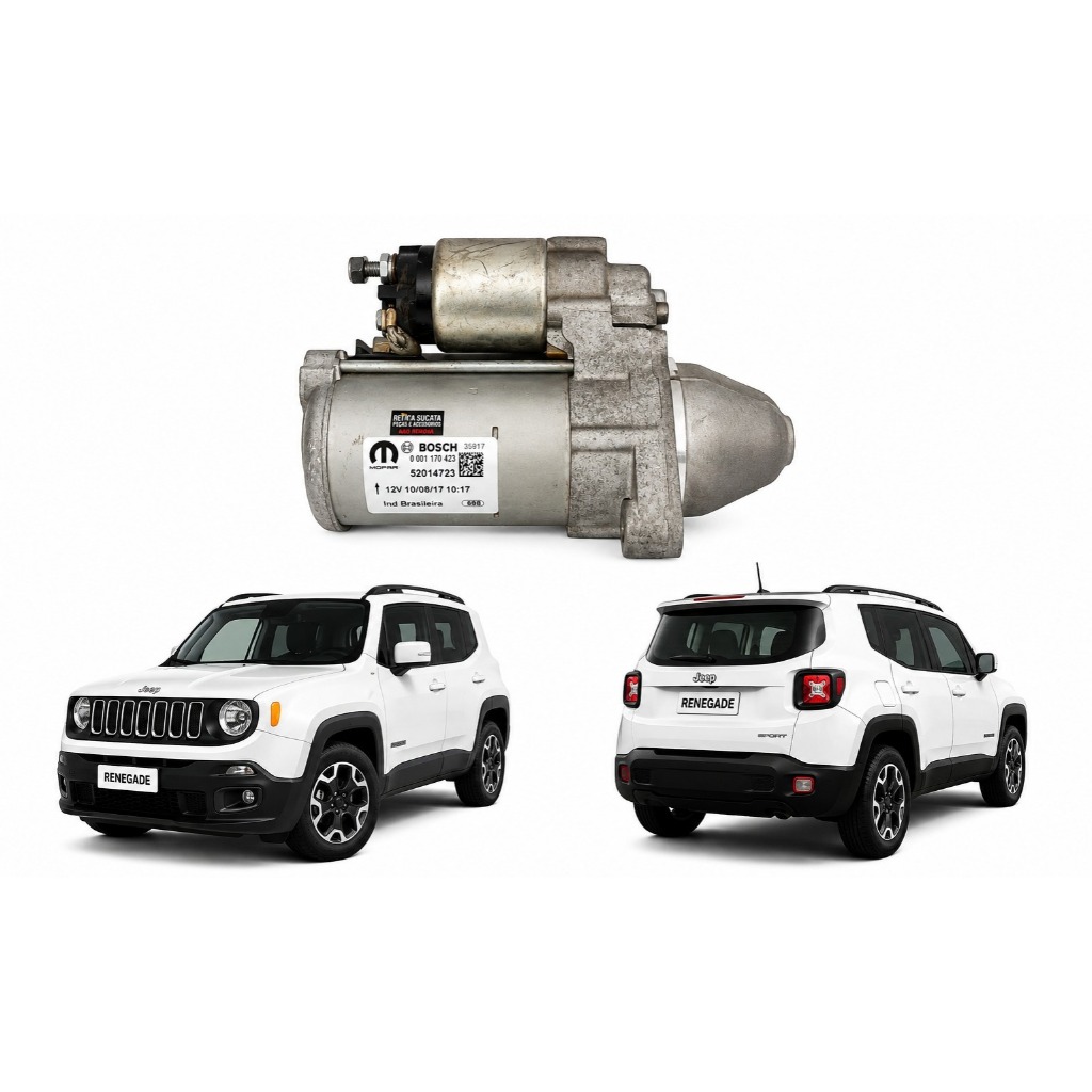 Motor De Partida Arranque Jeep Renegade 1.8 Flex Original Bosch 0001121439 10 Dentes 2015 A 2021 - Imagem 1