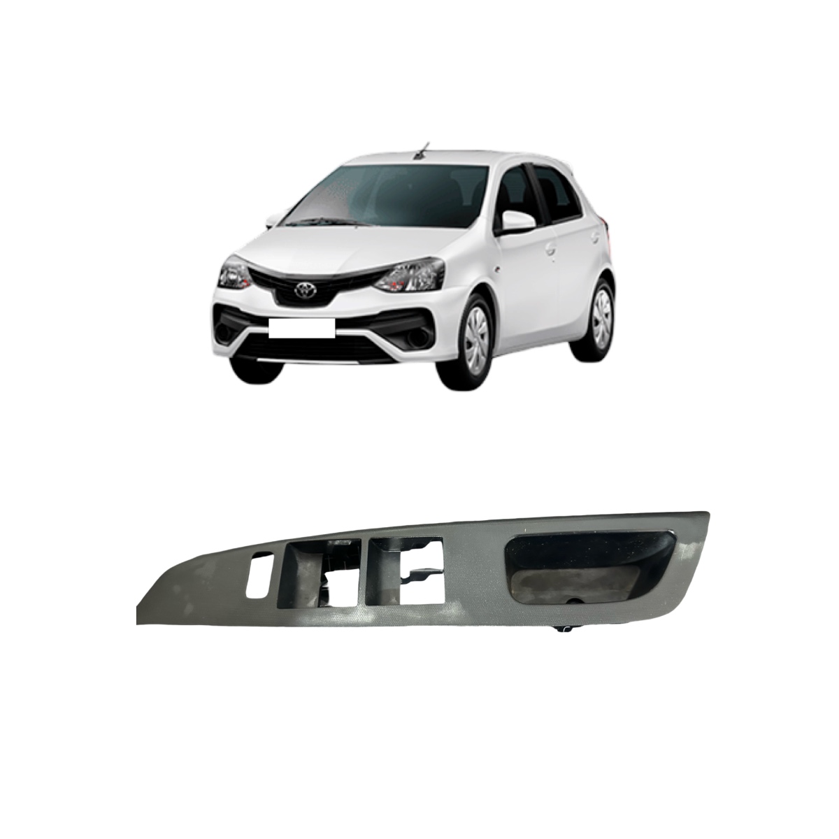 Moldura Botão Vidro Dianteiro Esquerdo Etios 742320d160 - Imagem 3