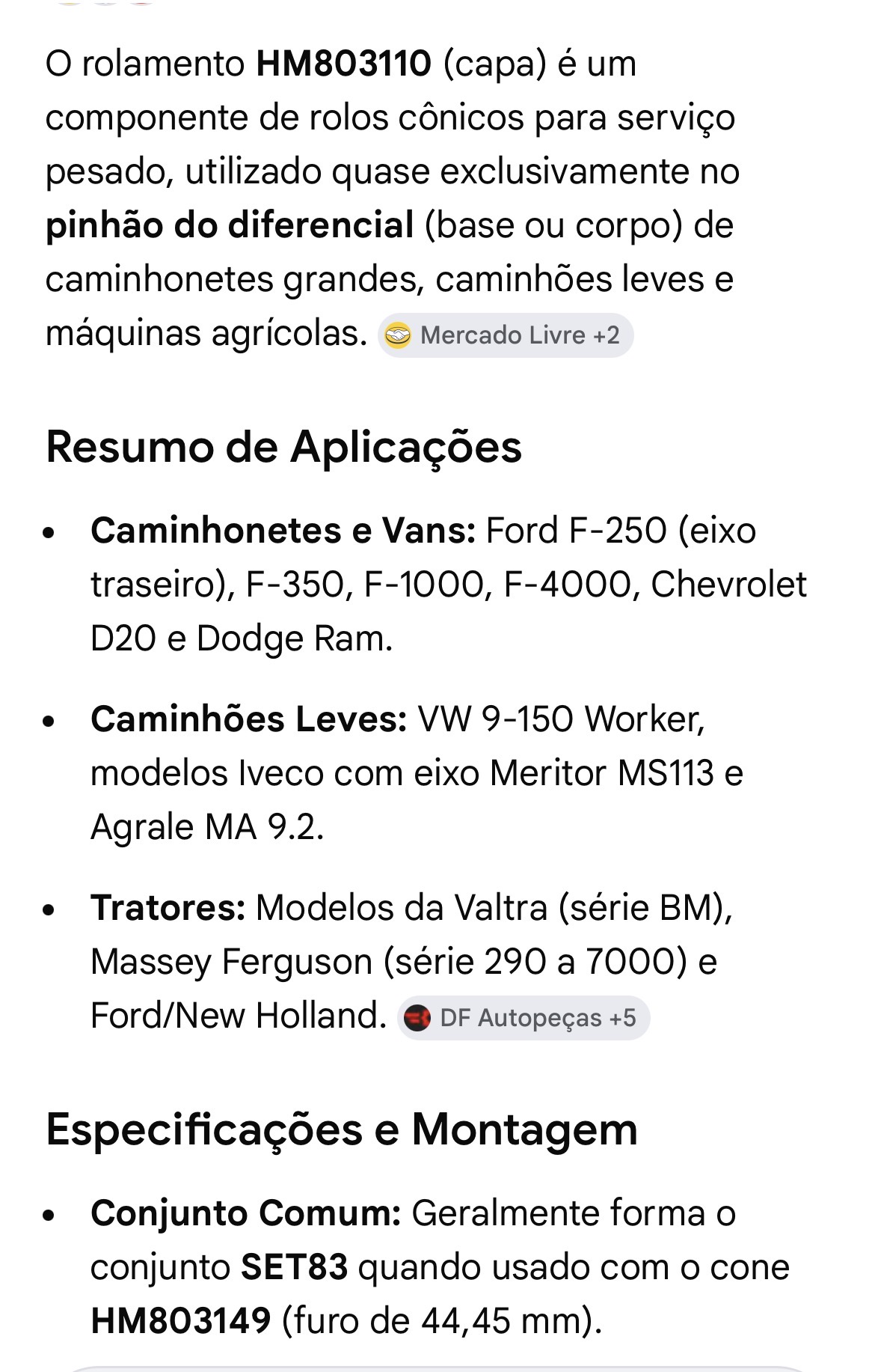 Rolamento de pinhão - Imagem 2