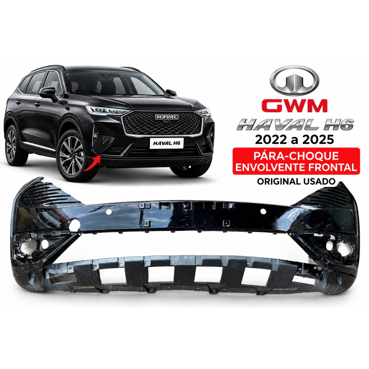 Para-Choque Dianteiro Haval H6 2022 A 2025 Original Usado