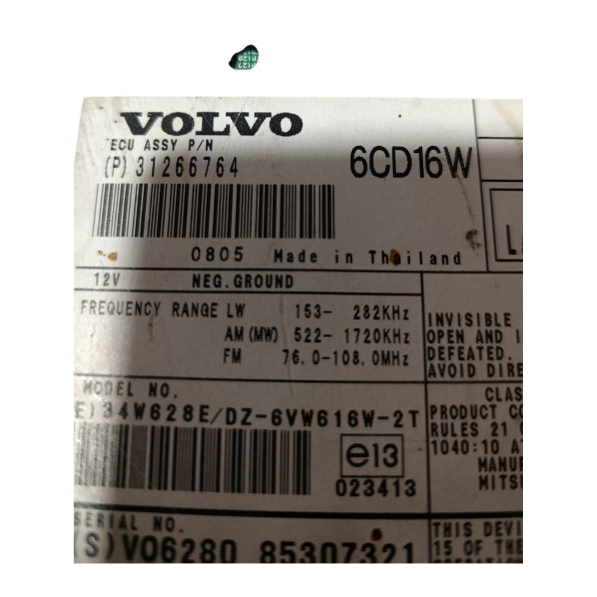 Rádio Som Cd Player Volvo S40 2009 Original - Imagem 7