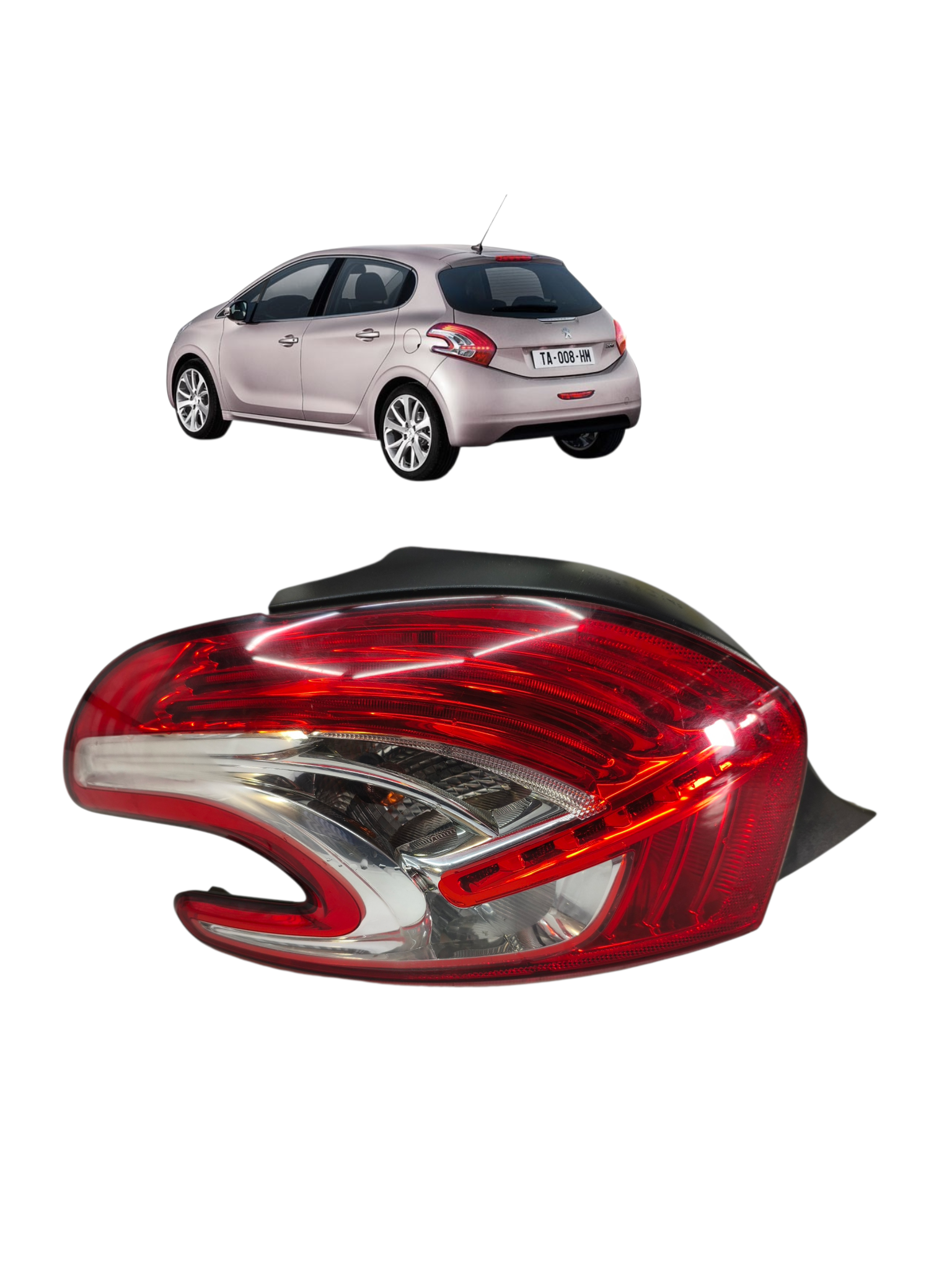 Lanterna Traseira Esquerda Peugeot 208 13/16 9677331180 Orig Esquerdo/motorista Vermelho - Imagem 1