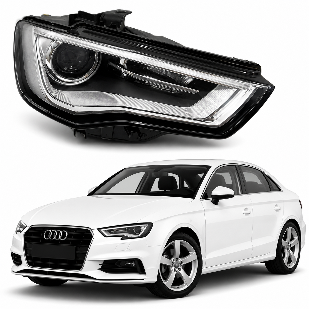 Farol Audi A3 2013 2014 2015 2016 Direito Led Xenon 8V094100 - Imagem 1