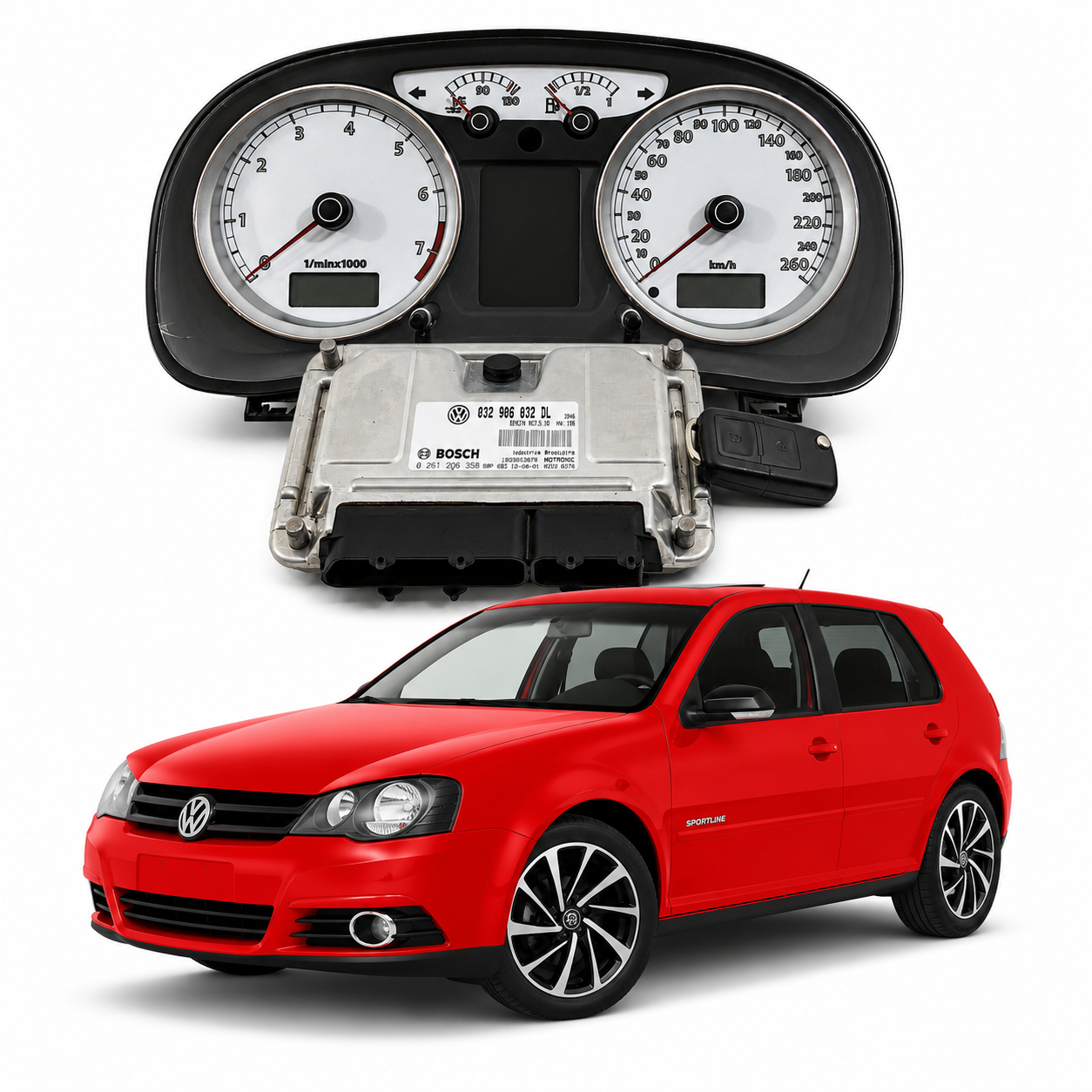 Kit Code Volkswagen Golf Sportline 2013 Limited 032906032DL - Imagem 1