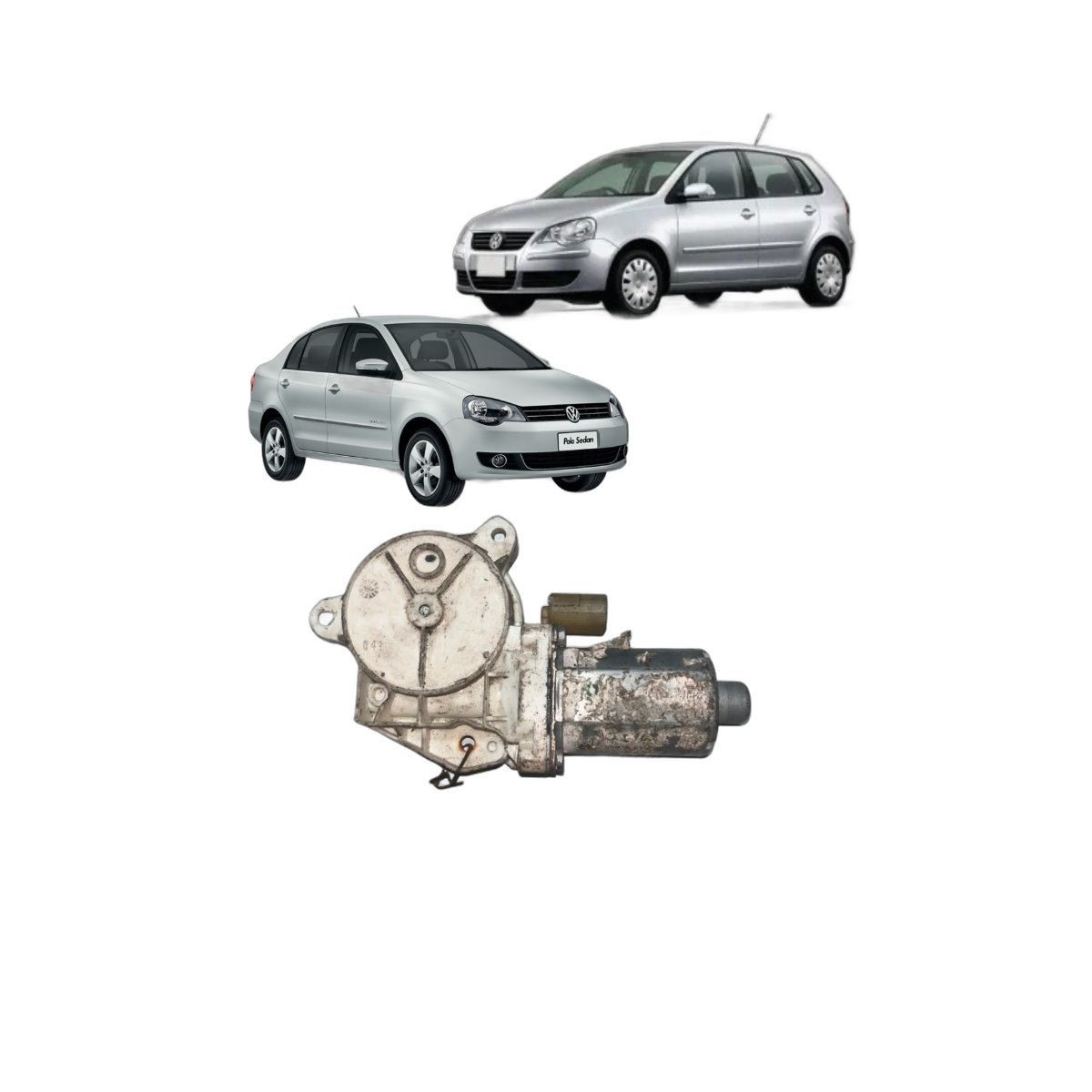 Motor Máquina Vidro Traseira Direita Polo 2005 Original Usad - Imagem 1