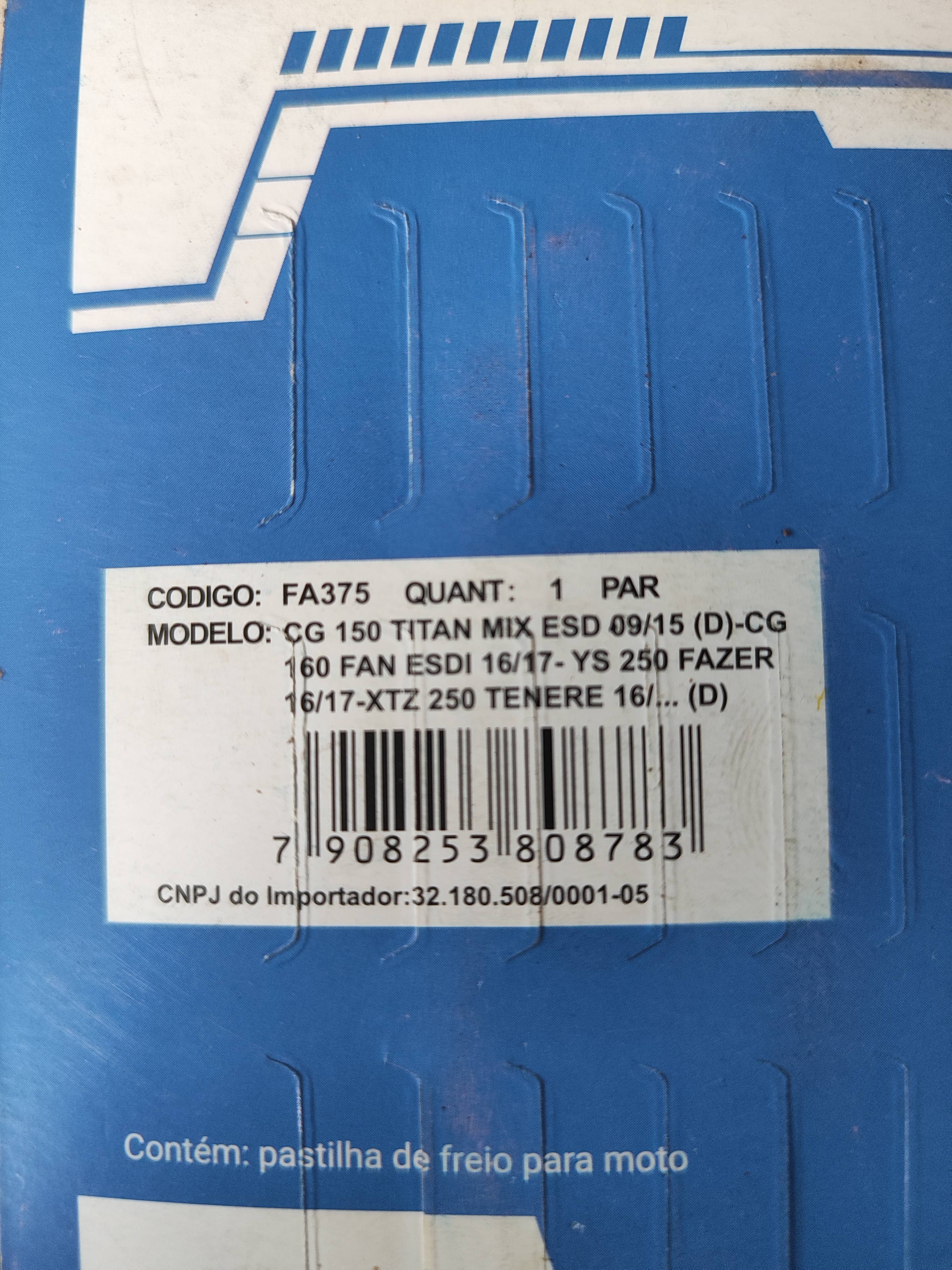 PASTILHA DE FREIO HONDA MIX - Imagem 2