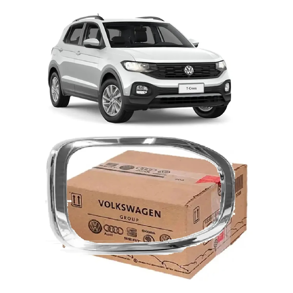 Moldura Cromada Farol Milha VW T-Cross 2019 20 21 Direito