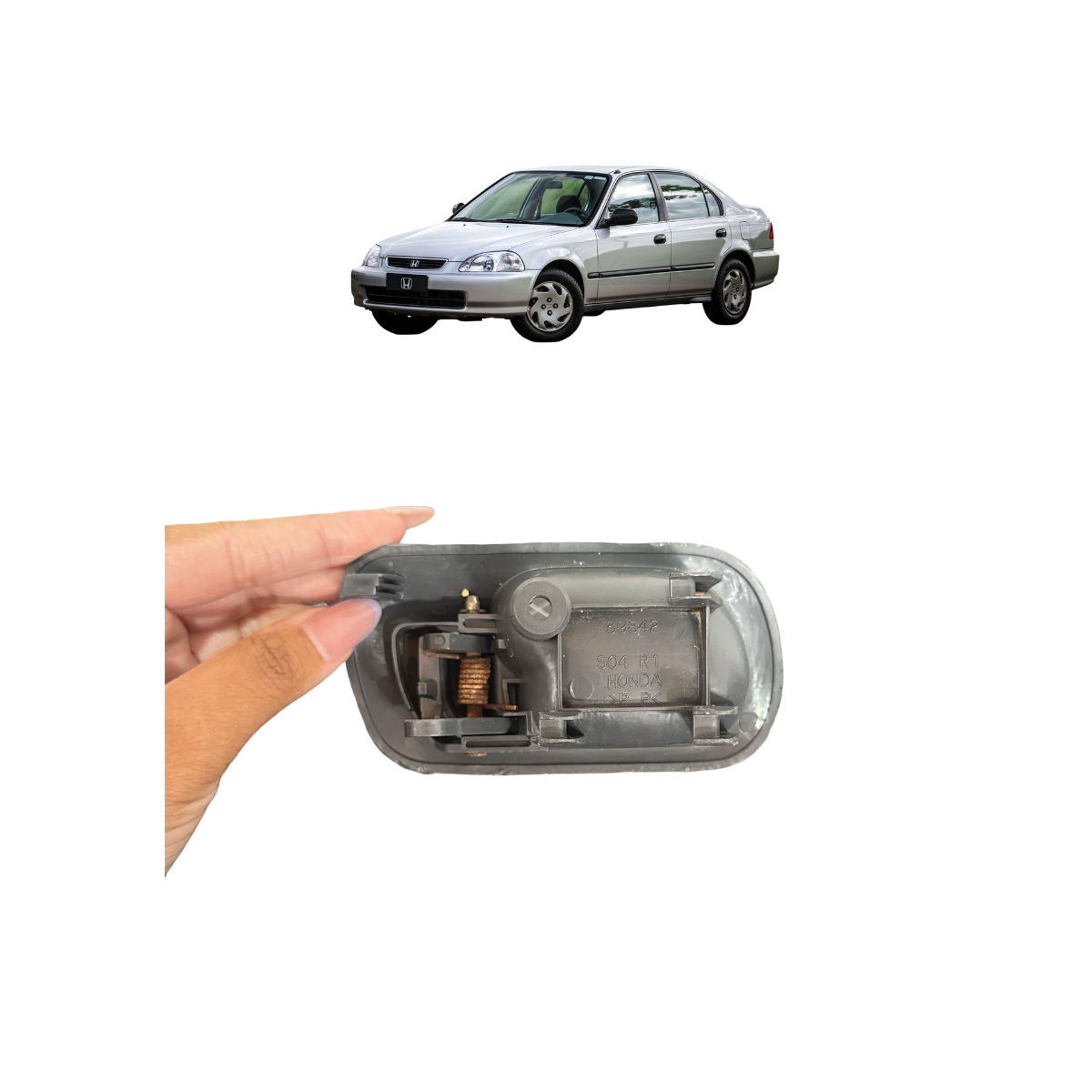 Maçaneta Interna L.d Honda Civic 1999 39842 Preto Traseira - Imagem 3