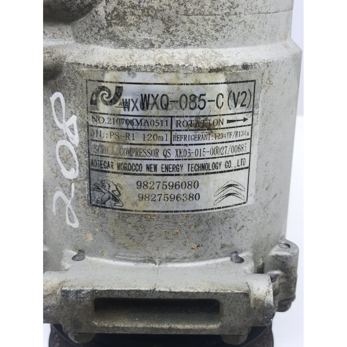 Compressor Ar Condicionado Original Peugeot 208 - 9827596080 - Imagem 5