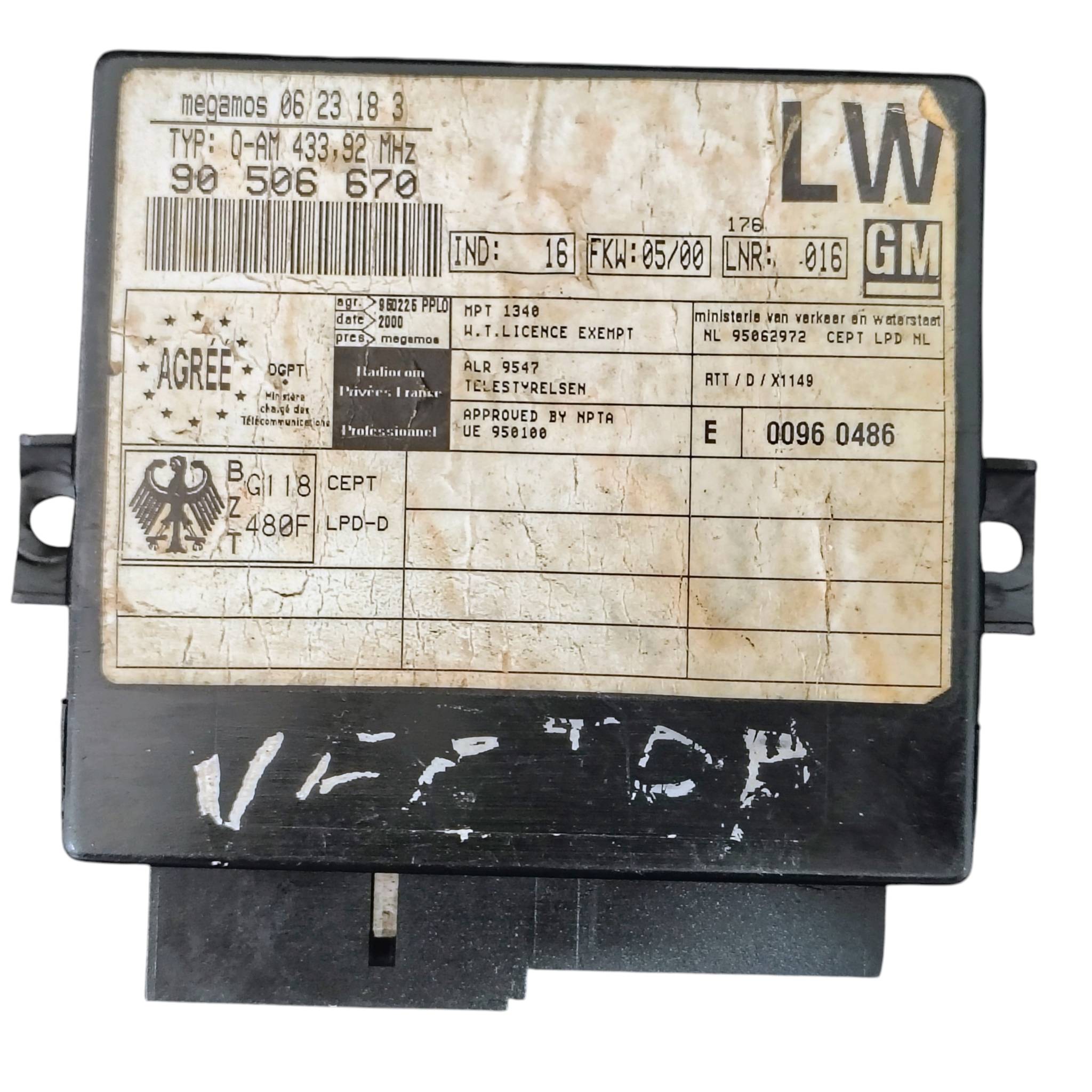 Central Alarme Vidro Trava Vectra 90506670