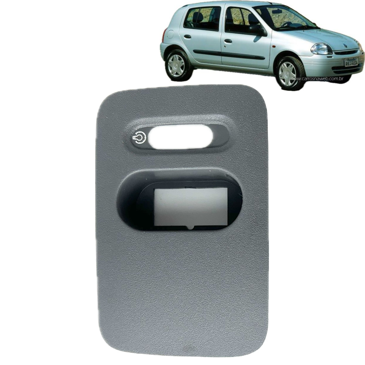 Moldura Botão Regulagem Luz Renault Clio RN 2002 Original - Imagem 1