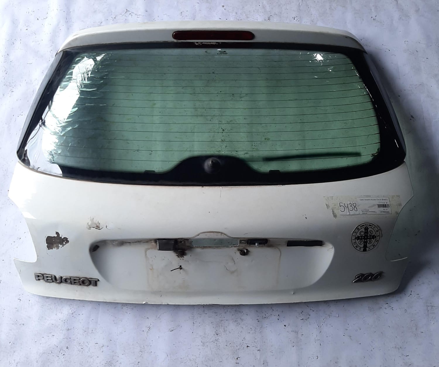 TAMPA TRASEIRA PEUGEOT 206 207 (BRANCO)