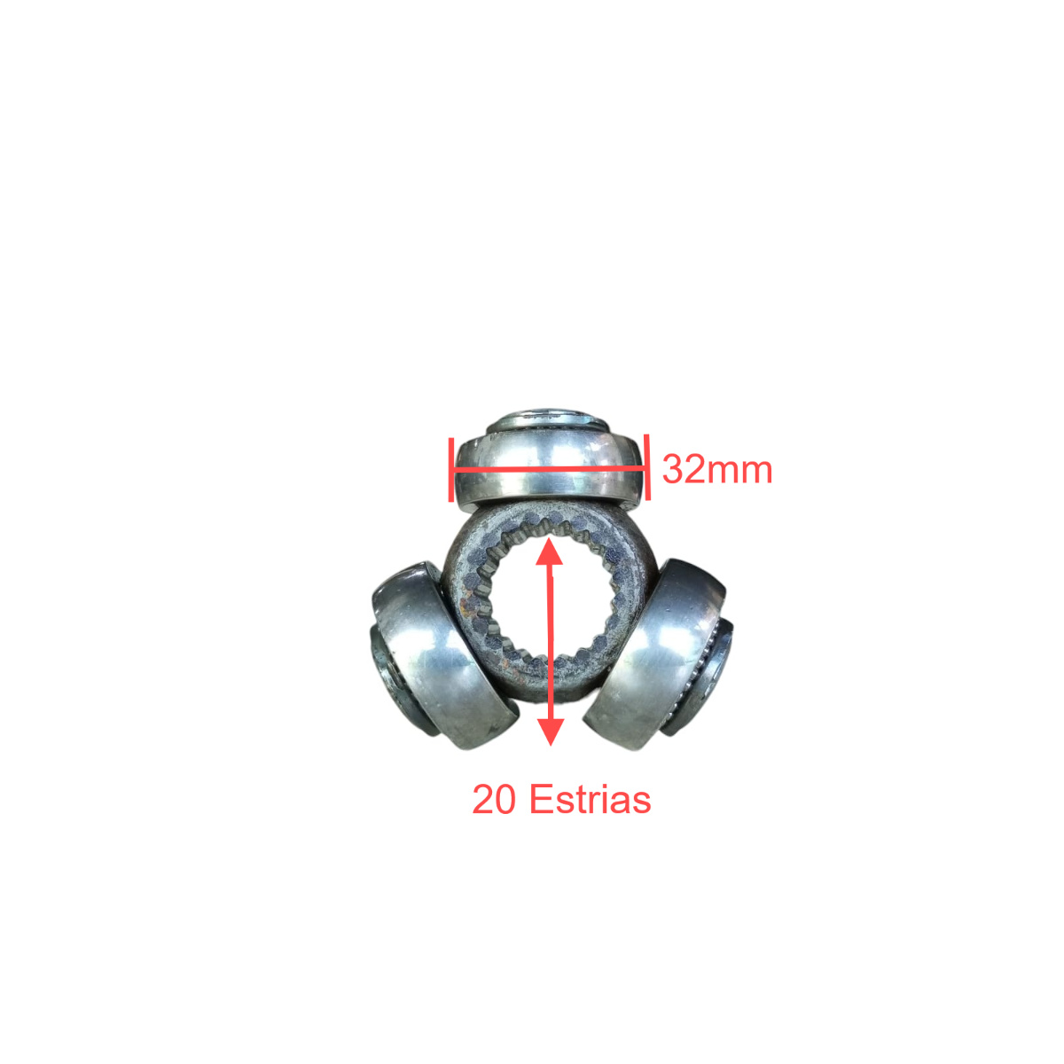 Trizeta Uno Fire 20 Estrias Elo 32mm - Imagem 3